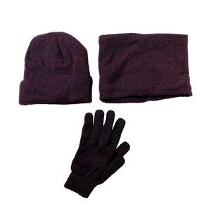 Wine Red 3pc set Winter  Hat, Scarf and Glove set. New   Women M
